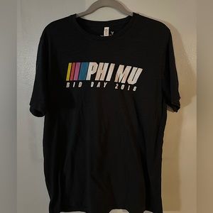 Black Bella Canvas Phi Mu Bid Day 2018 T-shirt Size L